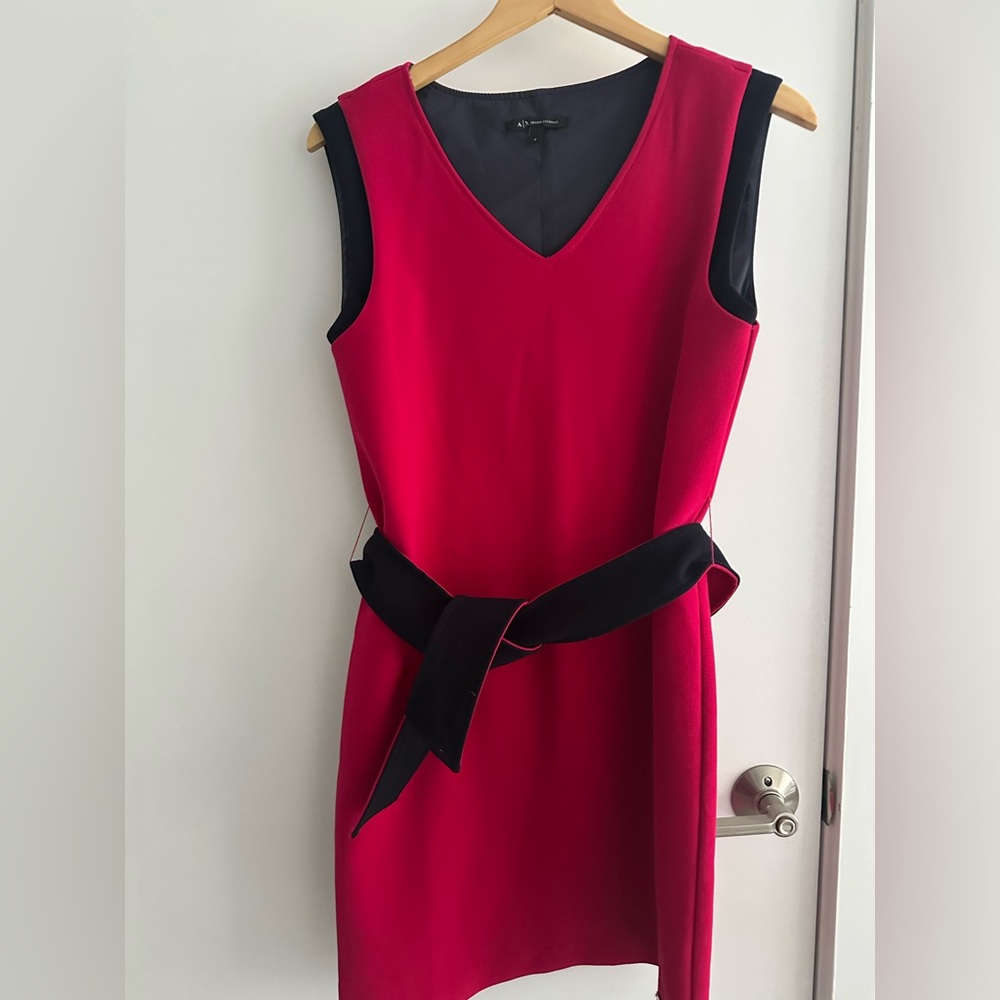 Armani Exchange Black and Pink Mini Dress